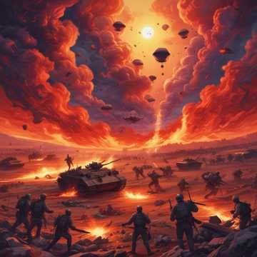 Parachutes of Many Troops