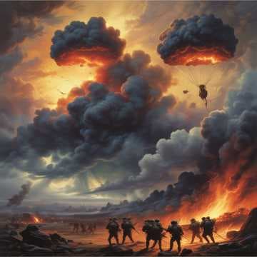 Parachutes of Many Troops