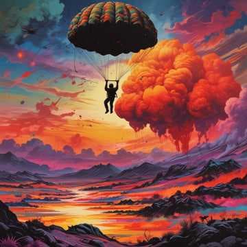 Parachutes of Many Troops