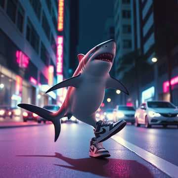 Land Shark in Nike Shoes