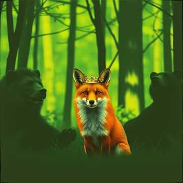 The lion and the bear inside of a fox’s belly 