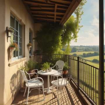 Ilonka liegt auf dem Balkon