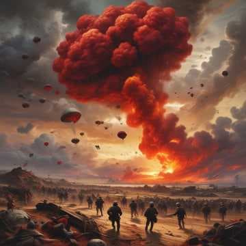 Parachutes of Many Troops