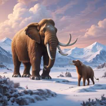 Mammoth and dodo