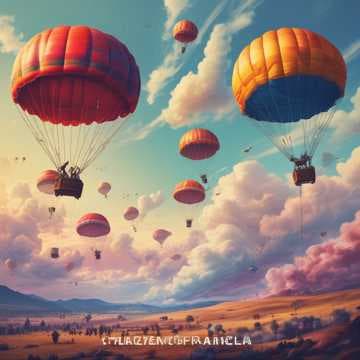 Parachutes of Many Troops