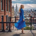 La de la minifalda azul 