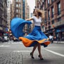 La de la minifalda azul 