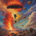 Parachutes of Many Troops