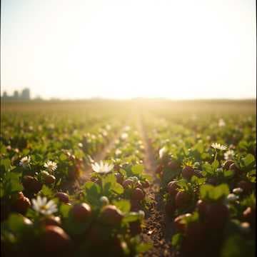 Sunlit Strawberry Fields