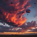 Parachutes Of Many Troops