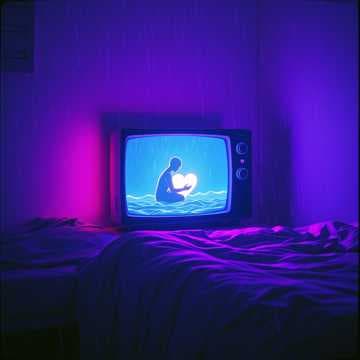 밤의 파도 속에