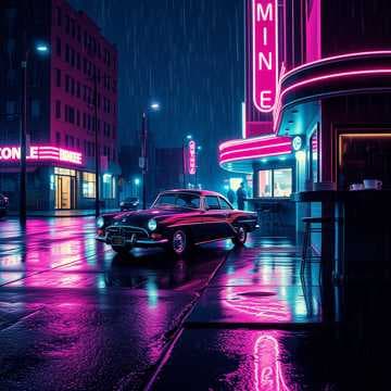 Midnight Drive in the 50s