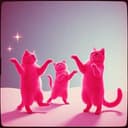 CAT BOY WHISKERS AND CAT GIRL SKY: RASPBERRY CAT COUPLE