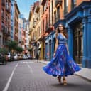 La de la minifalda azul 