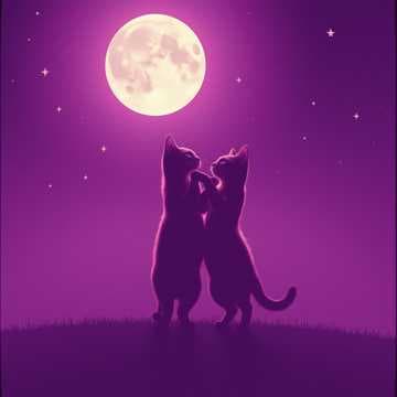 CAT BOY WHISKERS AND CAT GIRL SKY: RASPBERRY CAT COUPLE