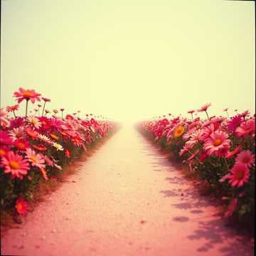 Flores en el camino