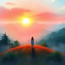 Christmas Santa's kissing mom under the Christmas tree