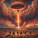 Parachutes of Many Troops