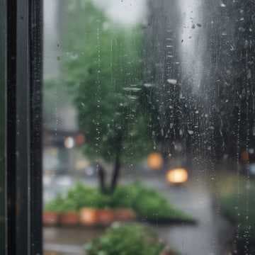 窗外大雨