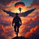 Parachutes of Many Troops