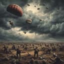 Parachutes of Many Troops