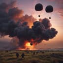 Parachutes of Many Troops