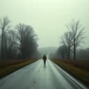 Walking in the rain. 