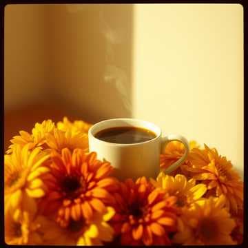 Kaffee am Morgen vertreibt Kummer und Sorgen