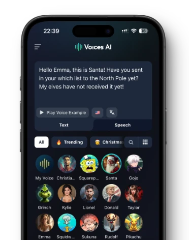 Kratos voice generator app screenshot